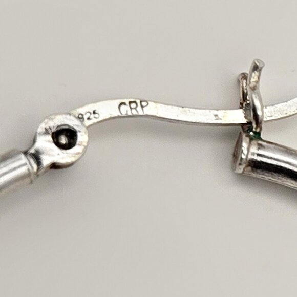 Sterling 1.5" Silver Hoop Earrings - Picture 6 of 6